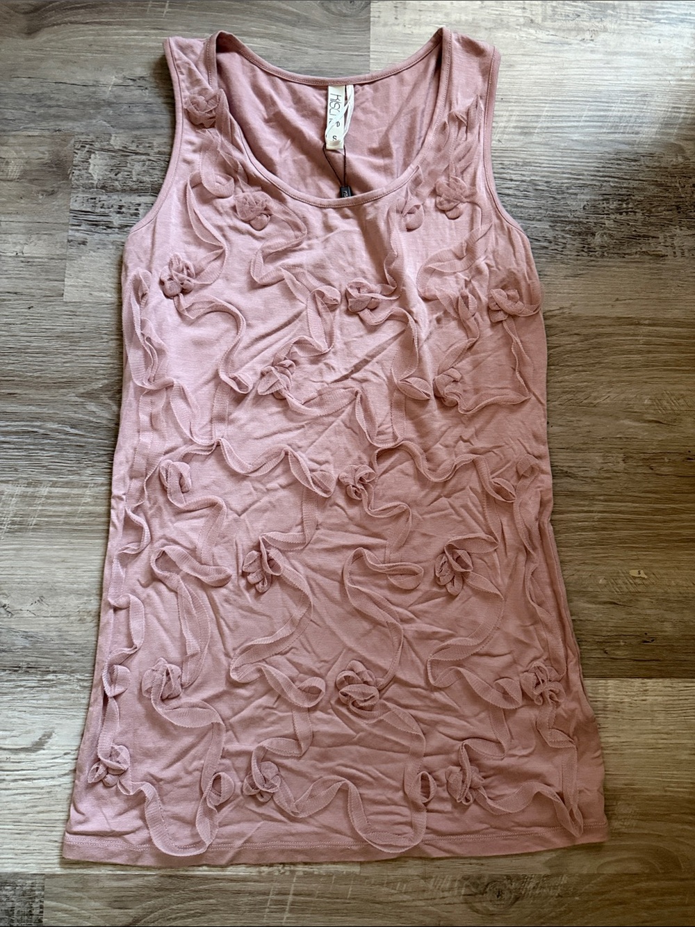 NWT Kische Mauve Pink Ruffle Tank Top